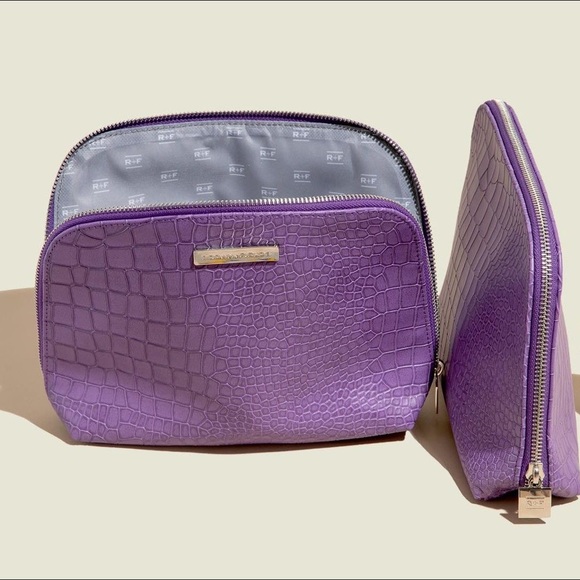 Rodan + Fields Handbags - RODAN + FIELDS Purple Snake Skin Cosmetic Bag Makeup New